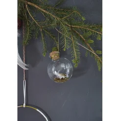 Boule de Noël en verre décor parchemin