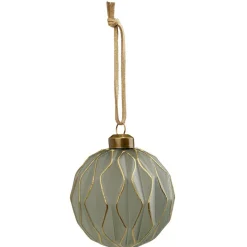 Boule de Noël en verre design origami vert