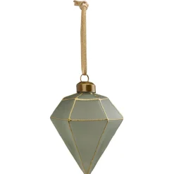 Boule de Noël en verre design origami vert