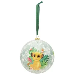 Boule de Noël en verre Disney Le Roi Lion verte et blanche Ø9,5cm