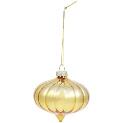 Boule de Noël en verre doré Ø8 cm