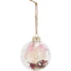Boule de Noël en verre intérieur fleurs séchées Ø8cm