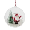 Boule de Noël en verre ouverte avec décor intérieur Ø8cm- 3 modèles