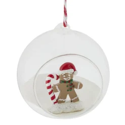 Boule de Noël en verre ouverte avec décor intérieur Ø8cm- 3 modèles