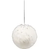 Boule de Noël fausse fourrure blanche pailletée Ø8 cm