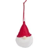Boule de Noël gnome rouge et blanc Ø6xH11cm