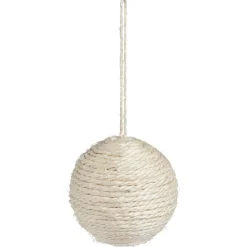 Boule de Noël jute beige Ø8,5cm