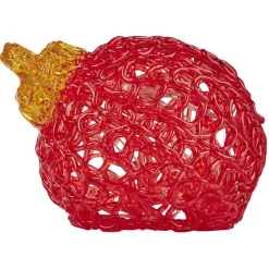 Boule de Noël lumineuse rouge 10 LED blanc chaud Ø12 cm