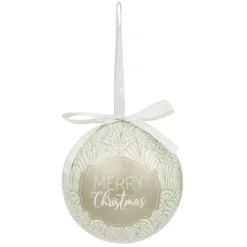 Boule de Noël motif et inscription Merry Christmas Ø8 cm