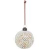 Boule de Noël motif ethnique blanc et doré