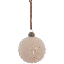 Boule de Noël motif ethnique beige et doré