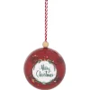 Boule de Noël motif Merry Christmas rouge Ø12cm