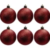 Boule de Noël pailletée rouges Ø6cm x6