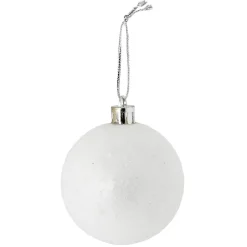 Boule de Noël paillette blanche Ø6cm x3