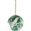 Boule de Noël Paradise motif tropical perroquet papillon blanc vert