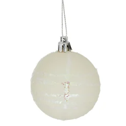 Boule de Noël pastel à rayures pailletées x 6