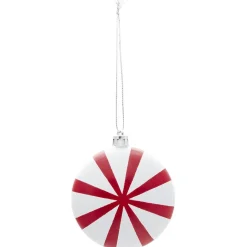 Boule de Noël plate déco bonbon Ø8 cm