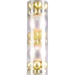 Boule de Noël rose et dorée x32