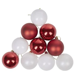Boule de Noël rouge et blanche x10