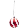 Boule de Noël rouge et blanche Ø6 cm