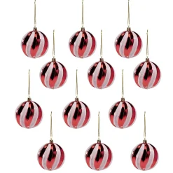 Boule de Noël rouge et blanc x12