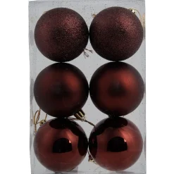 Boule de Noël rouge rose x6