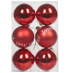 Boule de Noël rouge x6