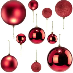 Boule de Noël rouge x15