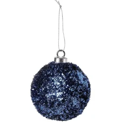 Boule de Noël scintillante bleue Ø8cm