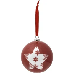 Boule de Noël traditionnelle rouge et blanche