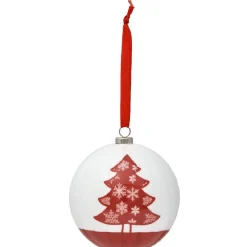 Boule de Noël traditionnelle rouge et blanche