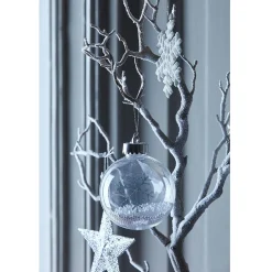 Boule de Noël transparente intérieur flocons de neige