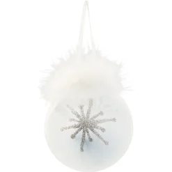 Boule de Noël transparente avec plumes