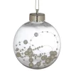 Boule de Noël transparente avec perles gris argenté ø8 cm