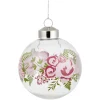 Boule de Noël transparente déco fleur Ø8 cm