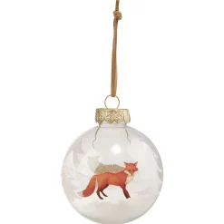 Boule de Noël transparente imprimé animaux Ø8cm