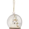 Boule de Noël transparente décor renard blanc Ø8cm