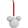 Boule de Noël tête de Mickey argentée pailletée Disney
