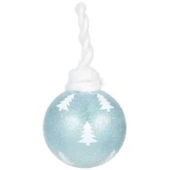 Boule paillettée en verre avec attache en laine