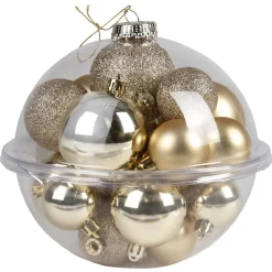 Boules de Noël dorées Ø4-5-6 cm x20