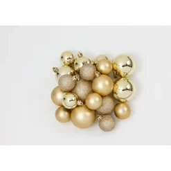 Boules de Noël dorées Ø4-5-6 cm x20