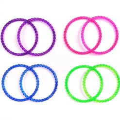 Bracelet violet rose vert bleu x8