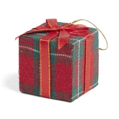 Cadeau de Noël tartan à suspendre