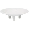 Centre de table rond surélevé à pieds mdf sculpté blanc