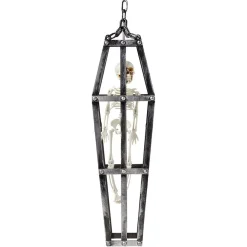 Cercueil squelette suspension Halloween H30cm
