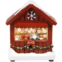 Chalet de Noël avec figurine lumineuse 3 LED