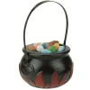 Chaudron noir motif flammes rouges Halloween