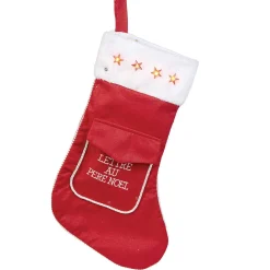 Chaussette de Noël avec poche Lettre au père Noël à suspendre