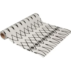 Chemin de table en papier à motifs noir et blanc