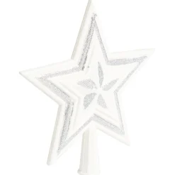 Cimier tête de sapin Noël étoile blanc